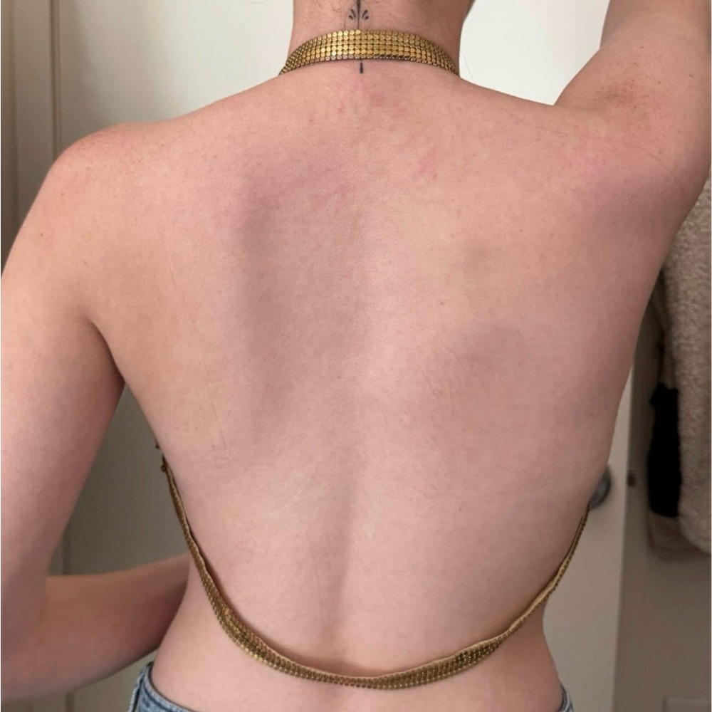 Gold Halter Neck Women Top - Picture 2 of 4